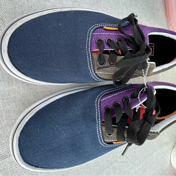 Vans Blue and Purple Canvas Sneakers with Vulcanized Sole